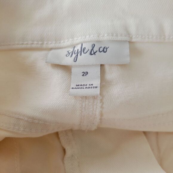 🦋Cropped high rise Embellished denim pant size Mom jeans comfortable 2P - Picture 8 of 11